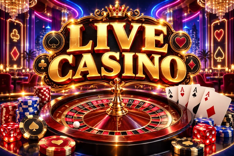 Gold casino table, playing cards and jewel chips — original concept illustration