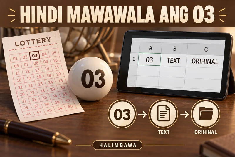 Paliwanag na ilustrasyon: Spreadsheet preservation. Mga halimbawang label, hindi aktuwal na result.