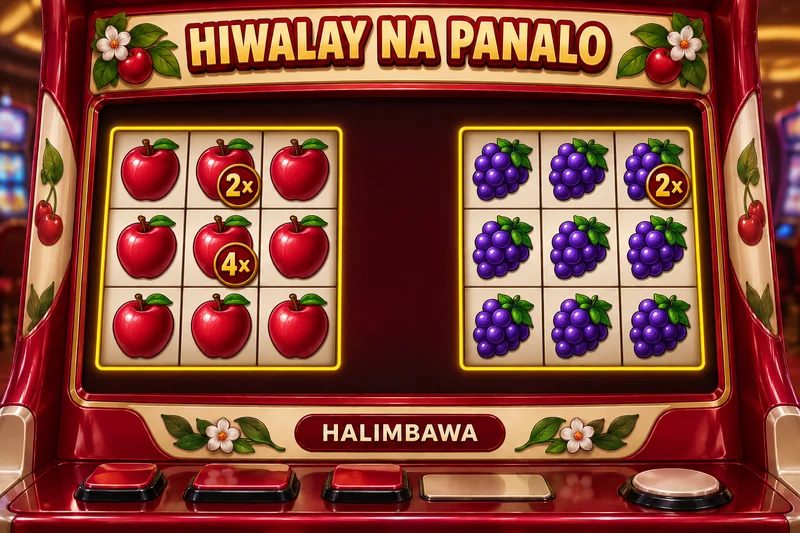 Orihinal na slot concept: Fruit Party. Dalawang hiwalay na cluster kumpara sa isang cluster at multiplier blocks. Hindi actual provider screenshot.